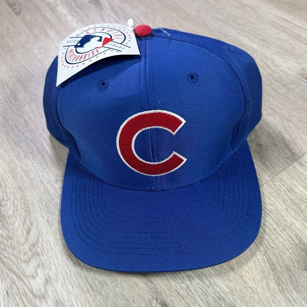 VTG Chicago Cubs Snapback Hat NWT MLB Baseball Blue Big‎ Logo 7 Cap